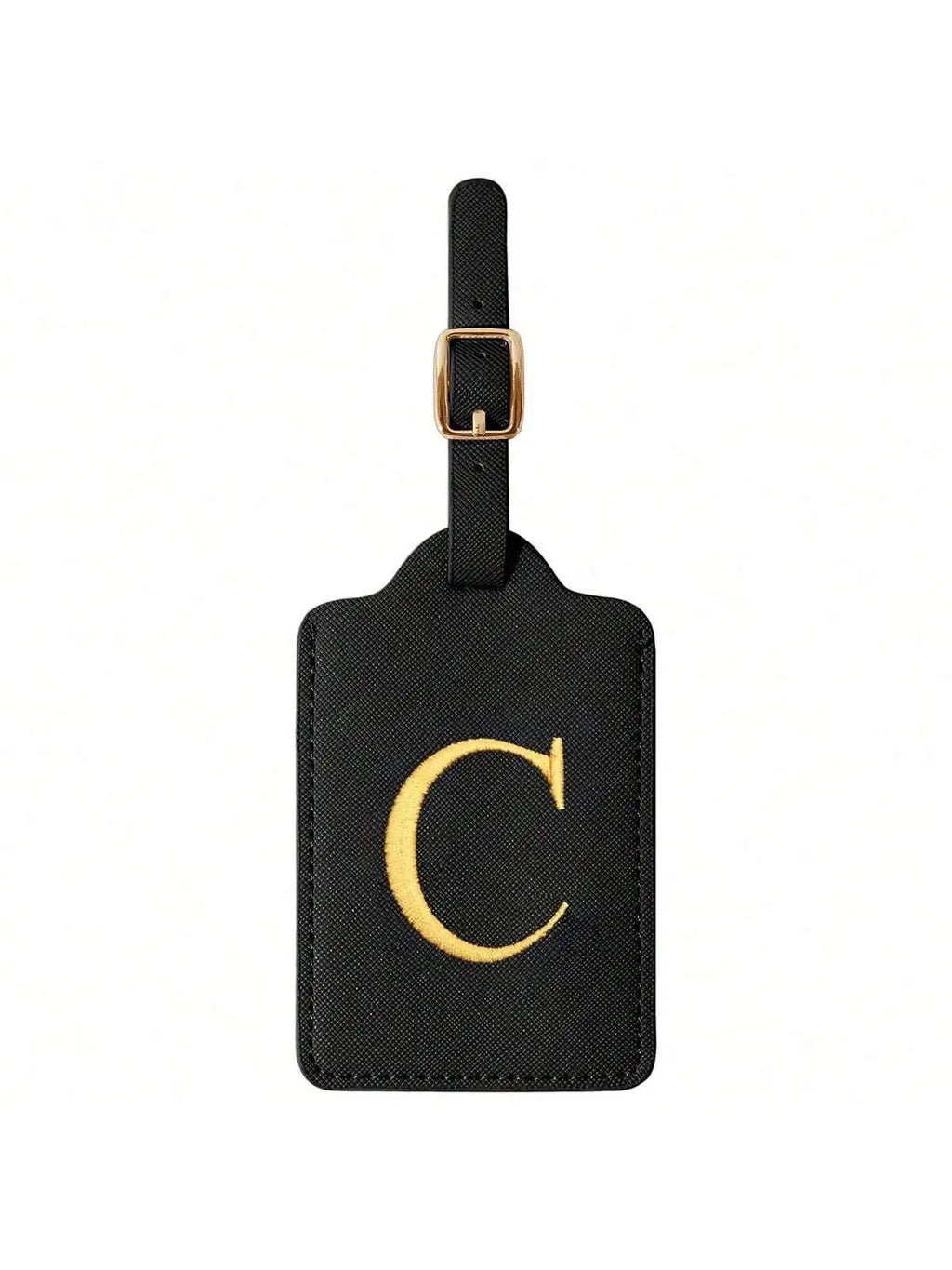 PU Leather Luggage Tag for Travel - Durable Suitcase ID Tag with Privacy Cover & Name Card Slot (A-Z) liu