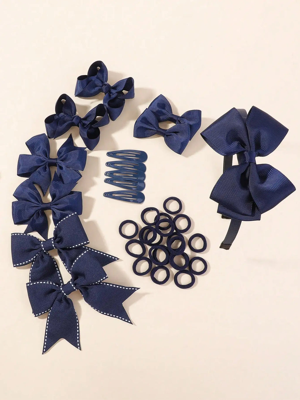 34Pcs/Set New Fashion Layered Hairbands Ribbon Bows Headband hair clips BB clips Hair Ties Handmade Hair Accessories Girls great gift