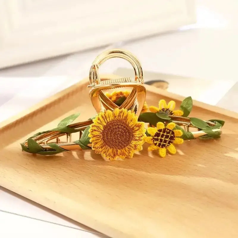 Fashion Cute Flower Alloy Hairclips For Women Multicolour Metal Hairclip Party Everyday flowers well made not cheap plastic these are metal strong clips ideal for holidays beach cruises days out and special occasions sunflower Italy holiday