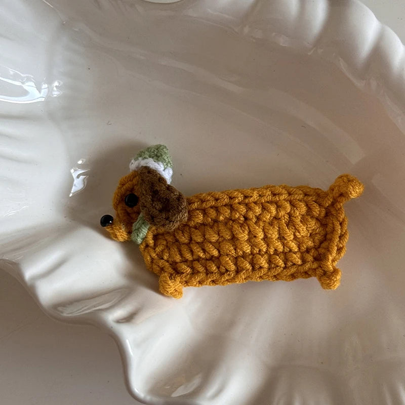 Crochet Hair Clip sausage dog Dachshund or cat