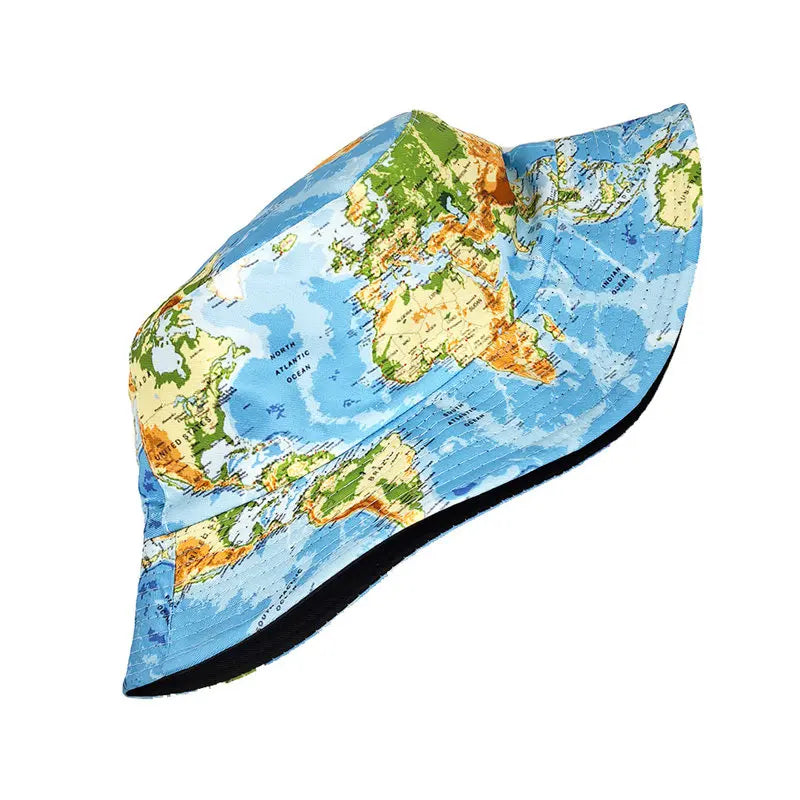 World map bucket hat