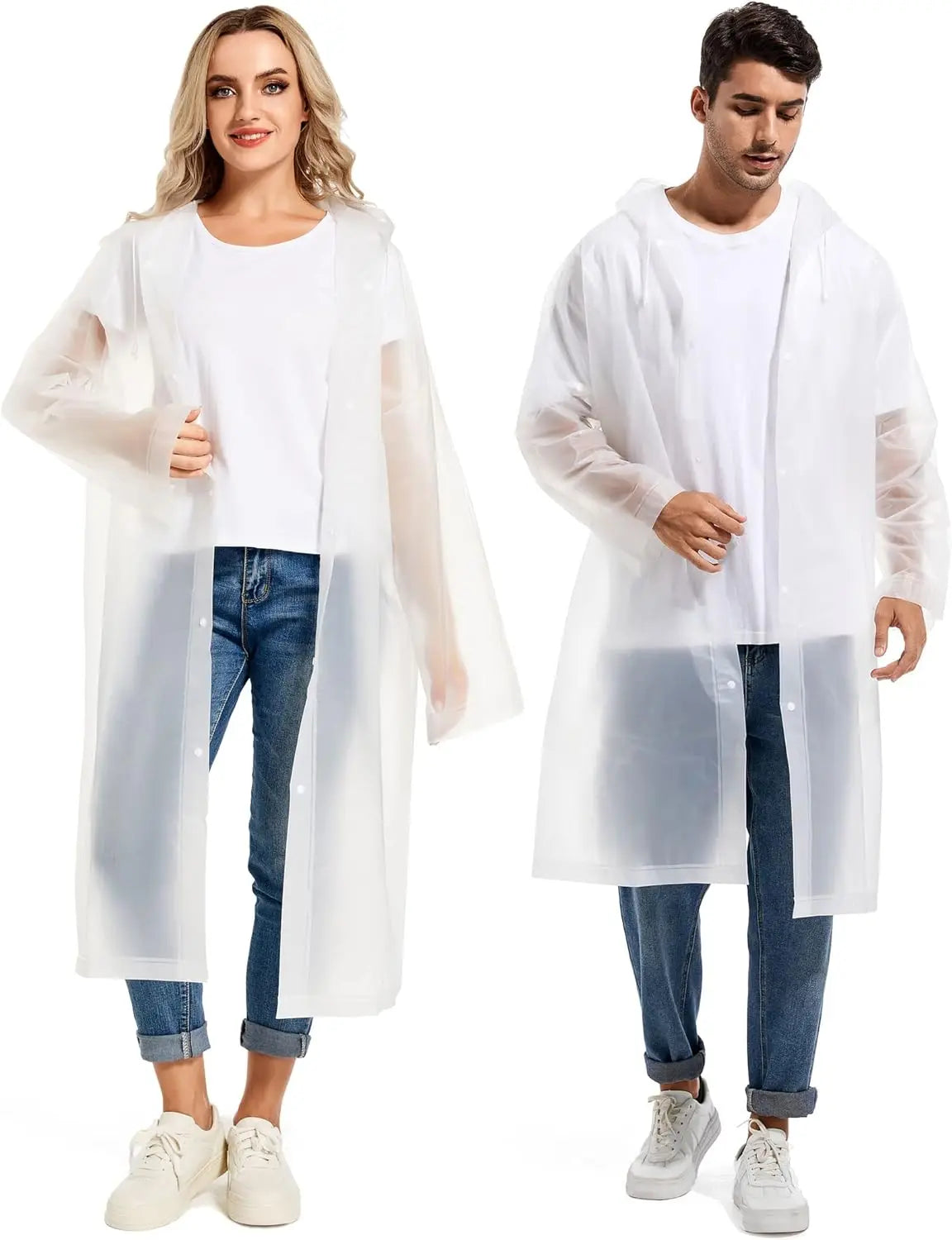 Disposable Adults Reusable Raincoats,Waterproof Rain Ponchos,Adults-Reusable Emergency Raincoats with Hood and Drawstring theme park  camping festival music