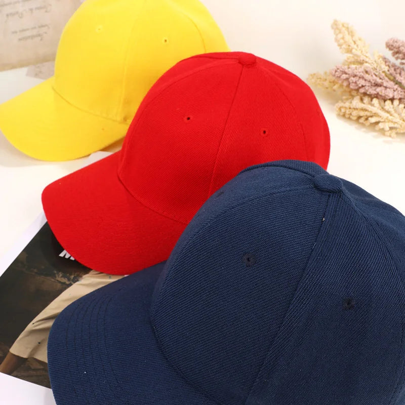 Summer Children Peaked Caps Students Kids Baseball Cap Boy Girl Solid Color Cotton Adjustable Hats Snapback Hip-Hop Sun Hat