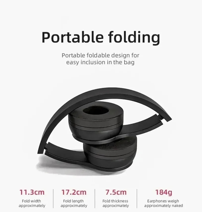 Portable headphones Foldable Wireless Bluetooth 5.0 Headset For Bluetooth connection TF Card slot