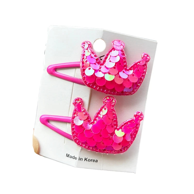 2PCS New Princess Scaly Heart Girls Hairpins Children Lovely Headwear Hairgrip Hair Clips Barrettes Hair Accessories butterfly star party