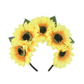 New Cloth Sunflower Headband Bohemian Style Yellow Flower Shape Hair Hoop Adjustable Headband Girls festival party music