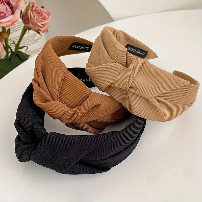 Knotted Headbands Vintage Cloth Design Wide Hairband Soft Hair Hoop Headdress for Women Girls Hair Accessories
