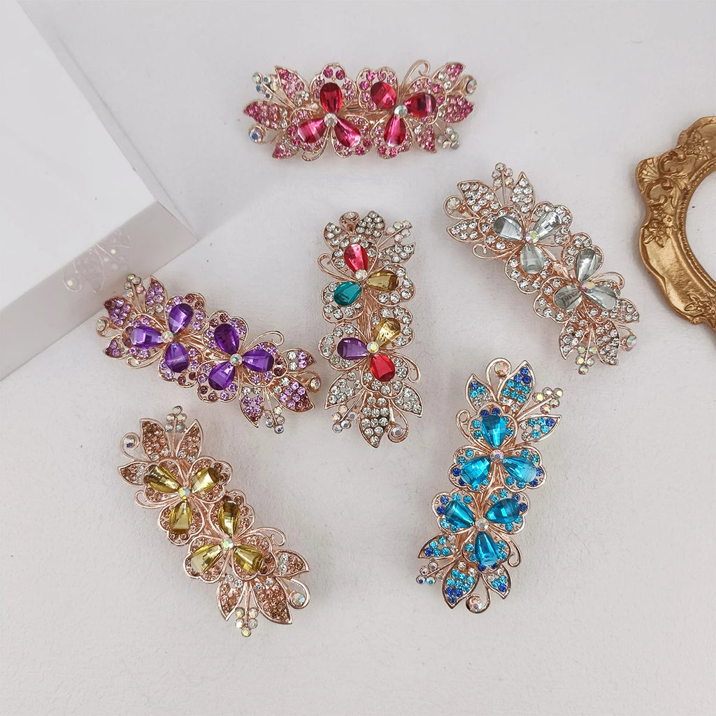 Crystal Barrettes Bow Clip Rhinestone ,ladies girls half up half down hair