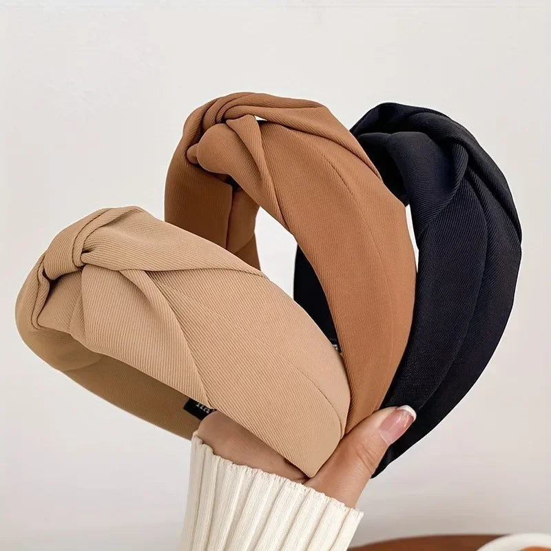 Knotted Headbands Vintage Cloth Design Wide Hairband Soft Hair Hoop Headdress for Women Girls Hair Accessories