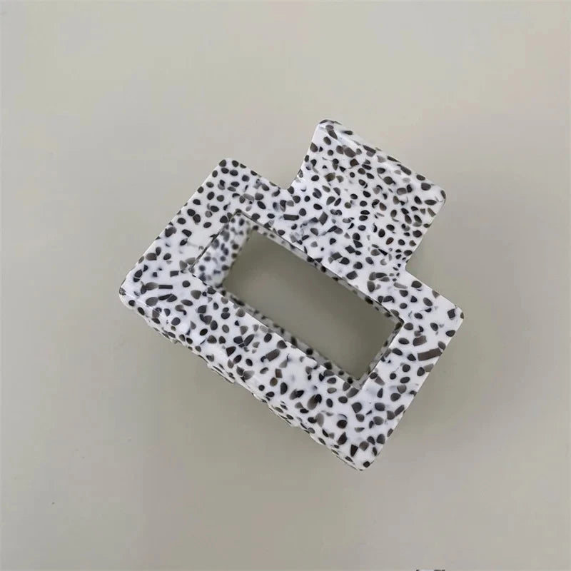 Large Acetate Hair Claw Clips Leopard Print Spot Dots Square Rectangle Geometric Shark Clip Grab Clamps Women Hair Accessories holidays work