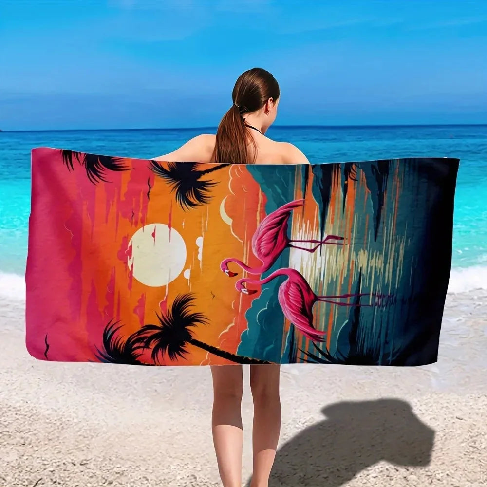 Microfiber Hairring Printed Beach Towel Mountain Climbing Yoga Beach Swimming Running Absorbent Soft Towel