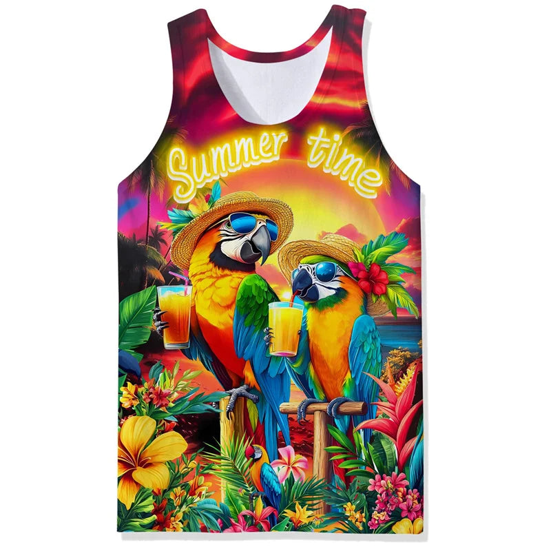 Tropical Tank Top Men boys Sleeveless vest