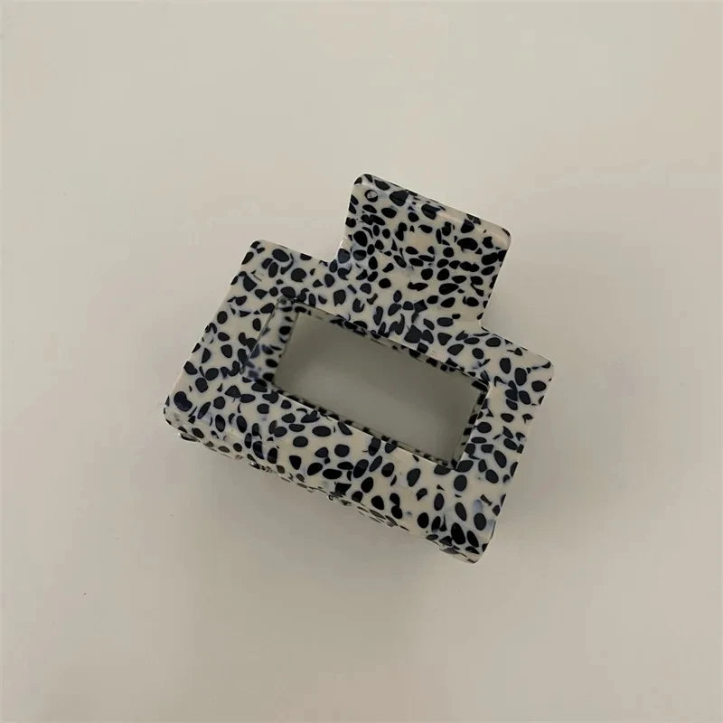 Large Acetate Hair Claw Clips Leopard Print Spot Dots Square Rectangle Geometric Shark Clip Grab Clamps Women Hair Accessories holidays work