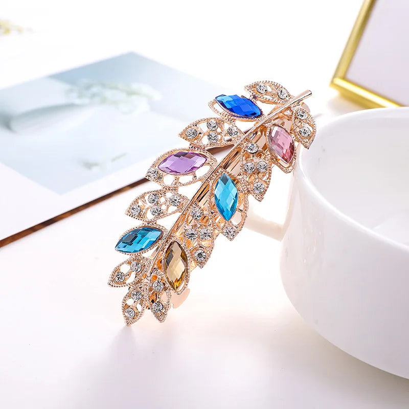 Crystal Floral Hairpin Rhinestone Hair Clip Barrettes