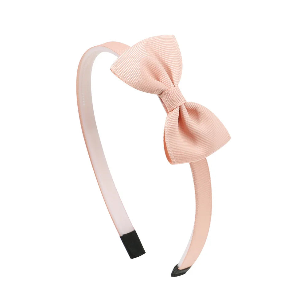 1PCS Ribbon Bow Knot Headband Children Hair Hoop Solid Color Baby Hairbands Clothing Decoration Photography Props all colours