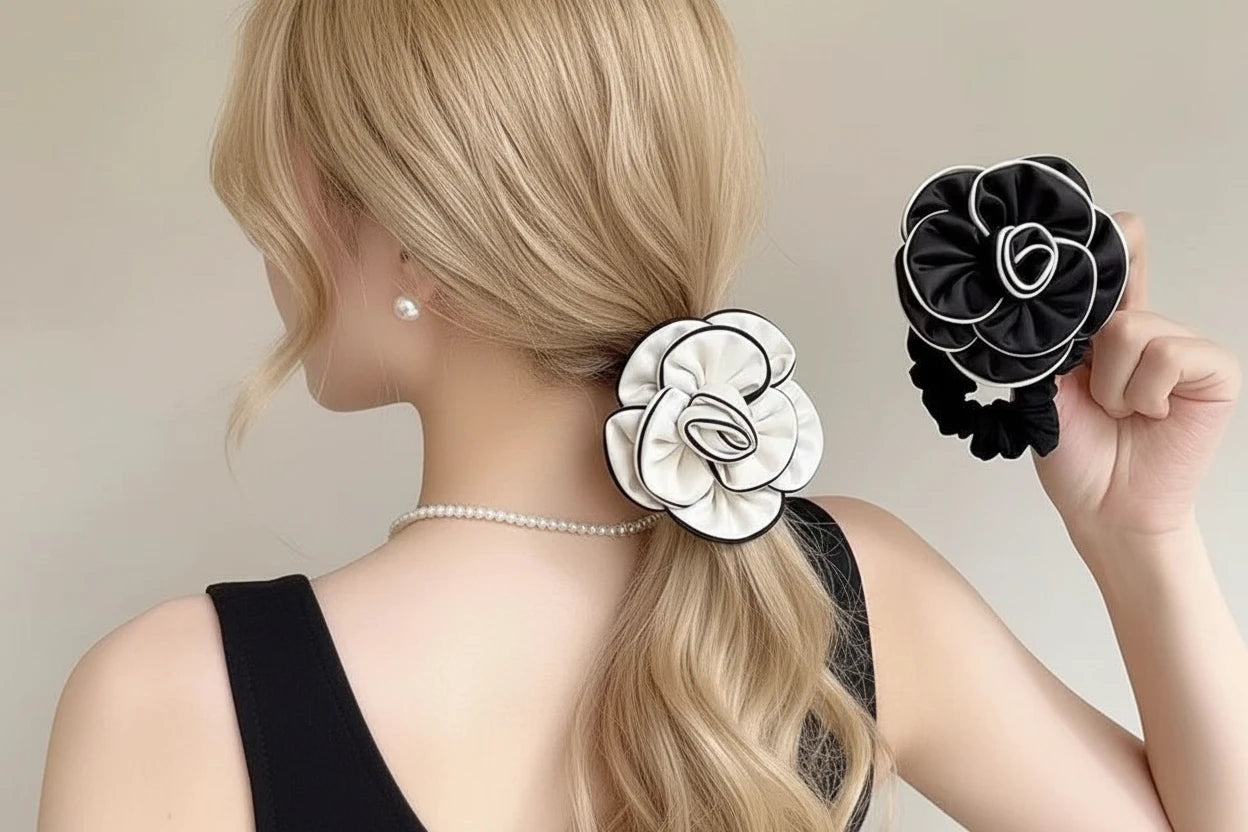 flower hair scrunchie