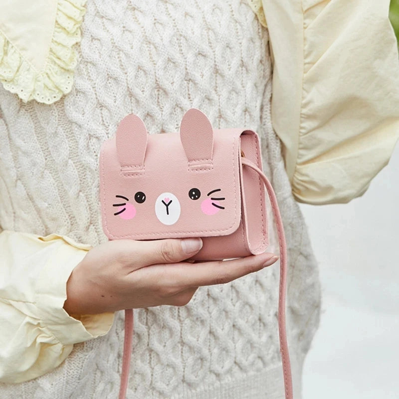 Kids Mini Handbag, Cute PU Shoulder Bag for Girls, Princess Coin Purse Wallet for Baby