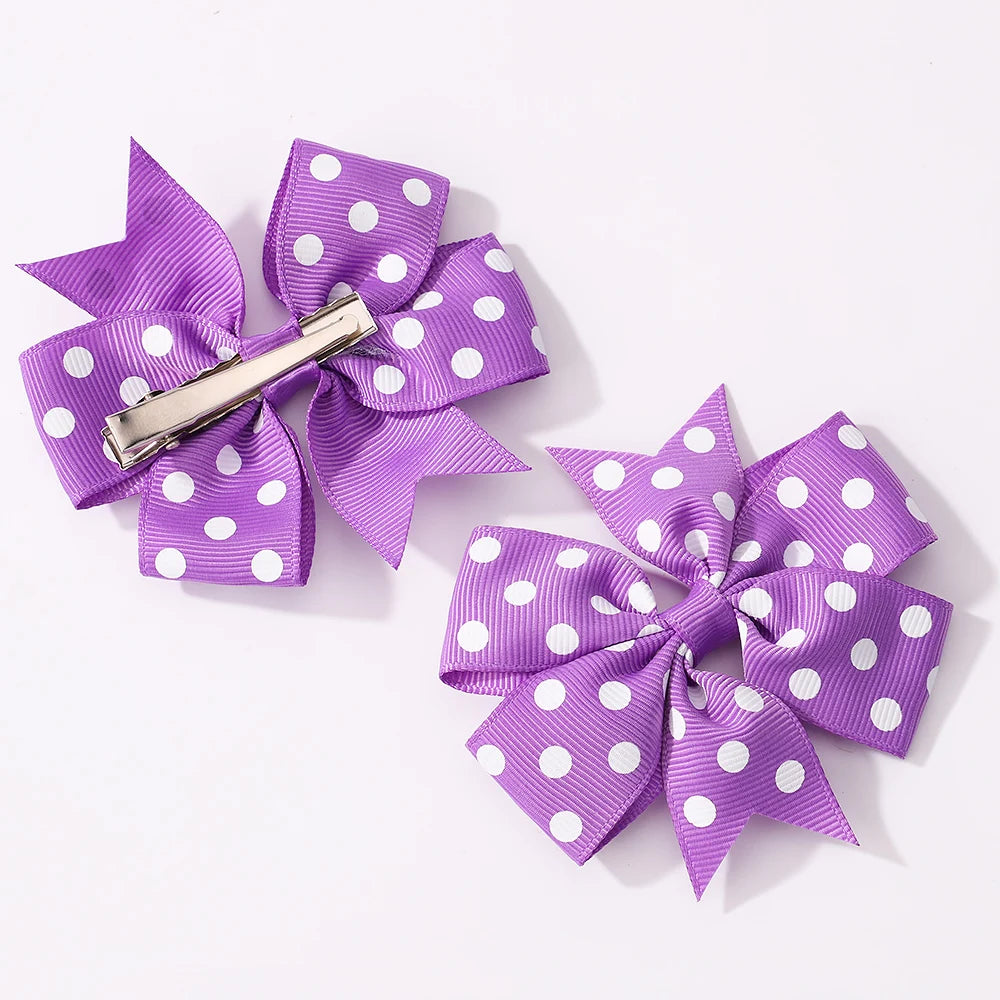 3Pcs/Pack Solid Dot Hair Bows Clip Girls Boutique Bowknot Hair Clips Kids Colorful Heart Sun Glasses Children Hair Accessories toddler photo shoot prop sent without the card packaging