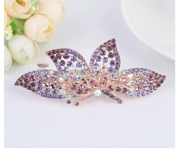 Red Purple Blue Crystal Butterfly Hairpins hair clip