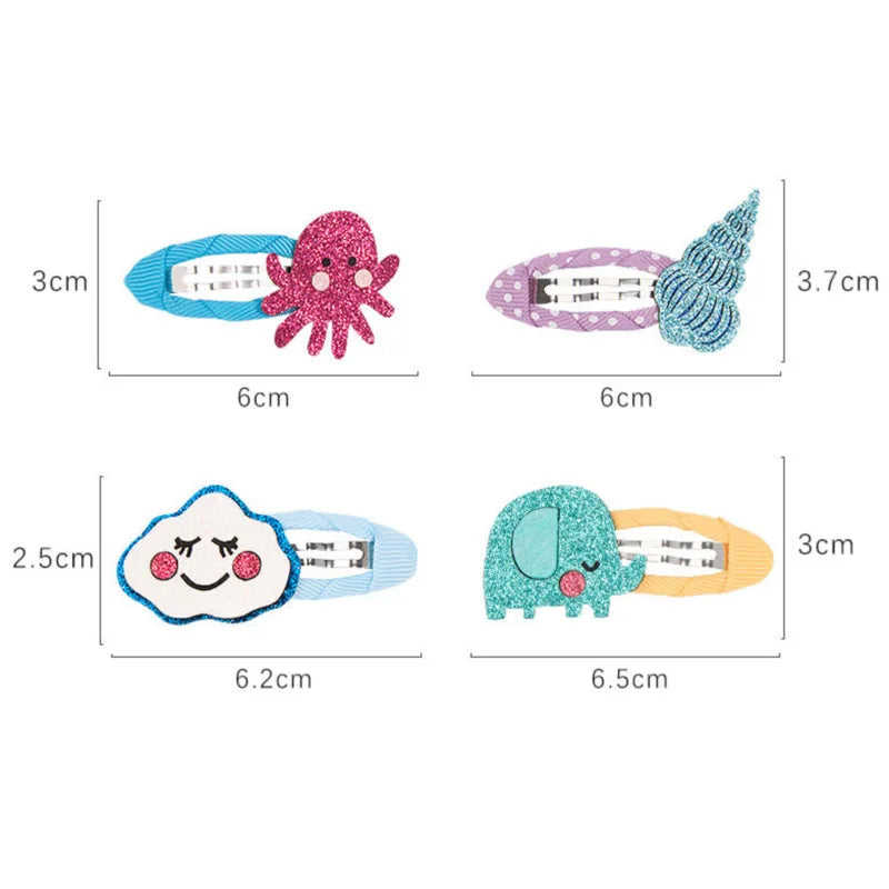 2 Piece Baby Girl Hairpin Hair Clip Accessory Kids Children Headwear Photography Toddler Animal Fruit Kitty Rabbit Shell Flower