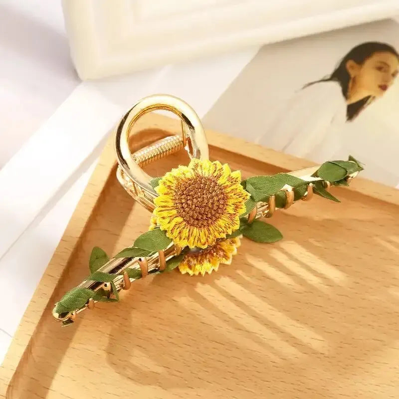 Fashion Cute Flower Alloy Hairclips For Women Multicolour Metal Hairclip Party Everyday flowers well made not cheap plastic these are metal strong clips ideal for holidays beach cruises days out and special occasions sunflower Italy holiday