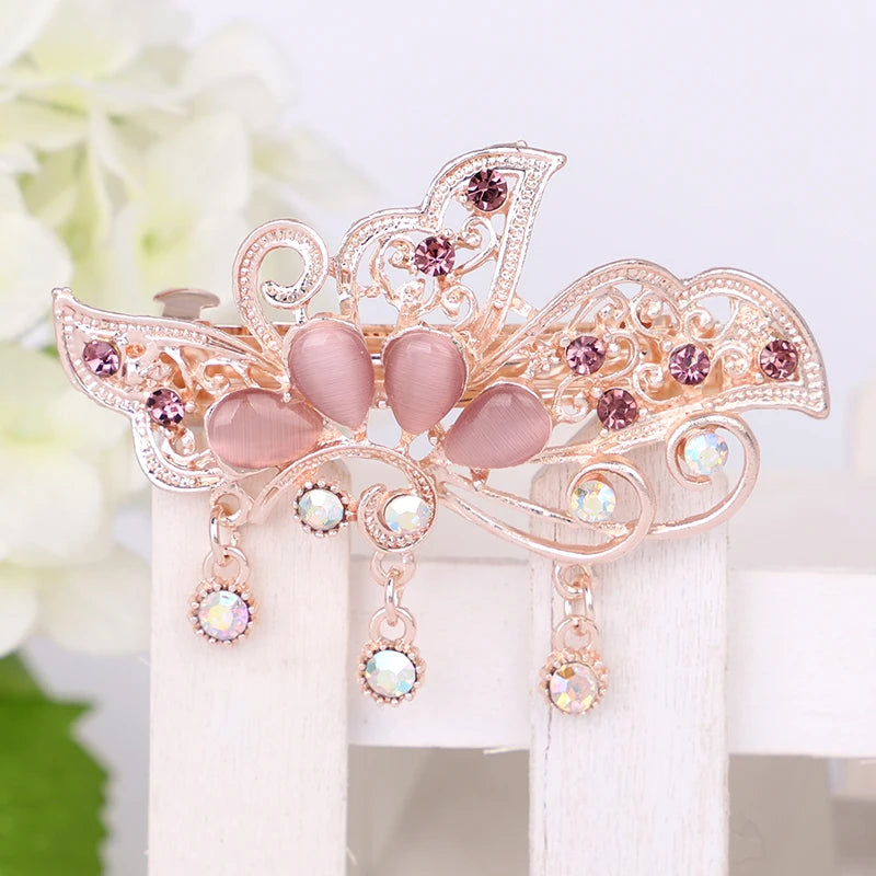 Red Purple Blue Crystal Butterfly Hairpins hair clip