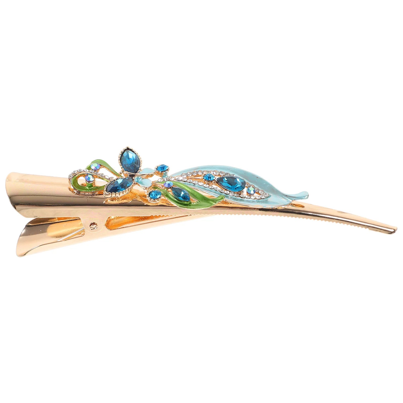 Chic Duckbilled Hair Clip for Women and Rhinestone Flower Embellished Vintage Metal Hair Accessory Daily Or Special wedding