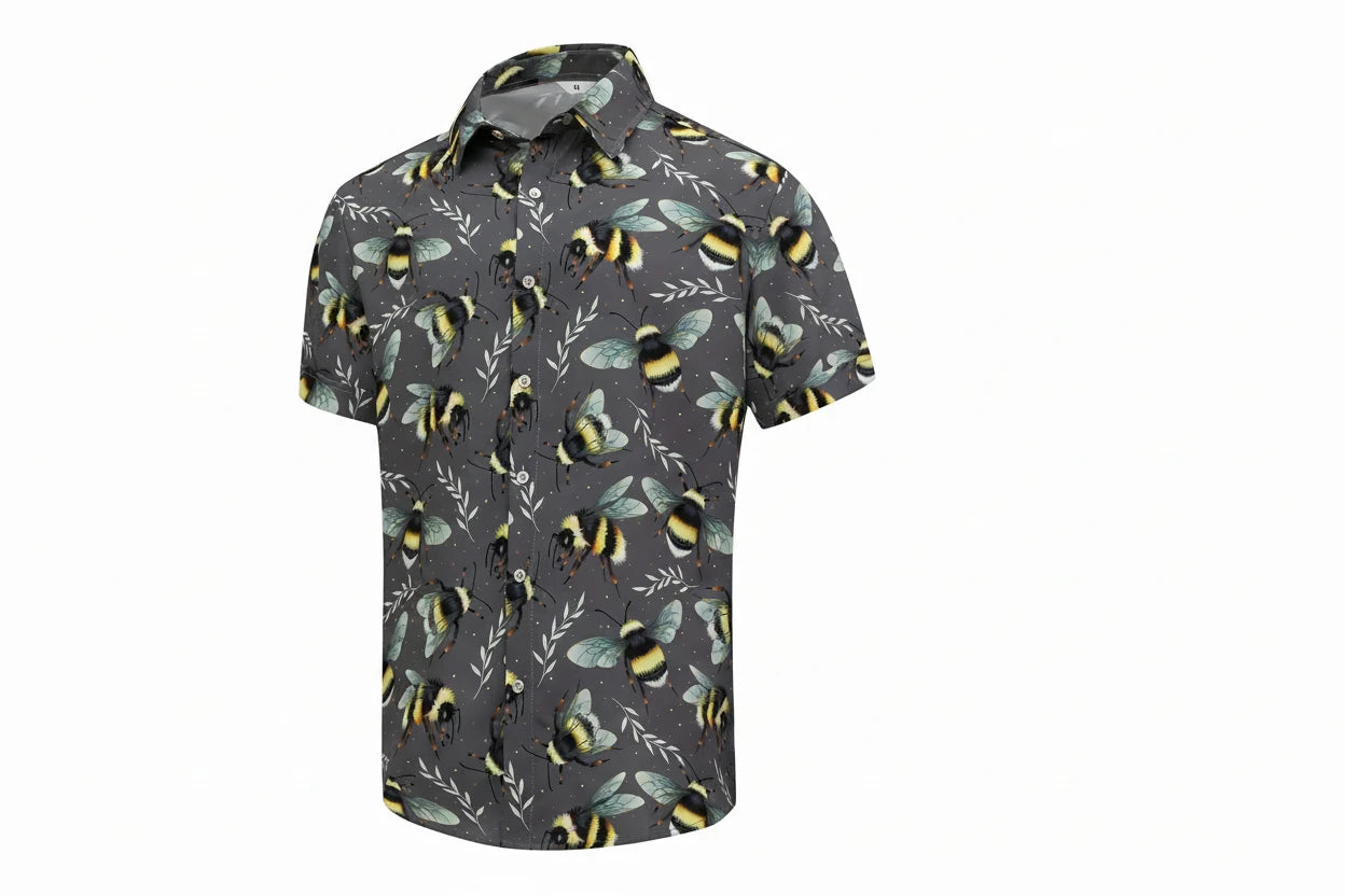 Mens Hawaiian Bee Print shirt