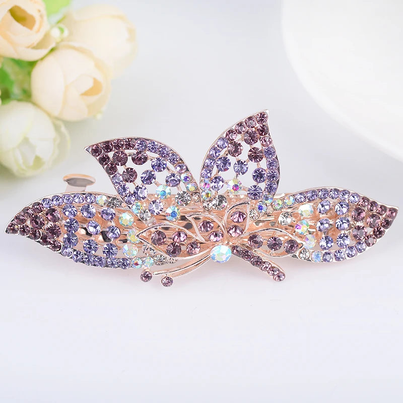 Red Purple Blue Crystal Butterfly Hairpins hair clip