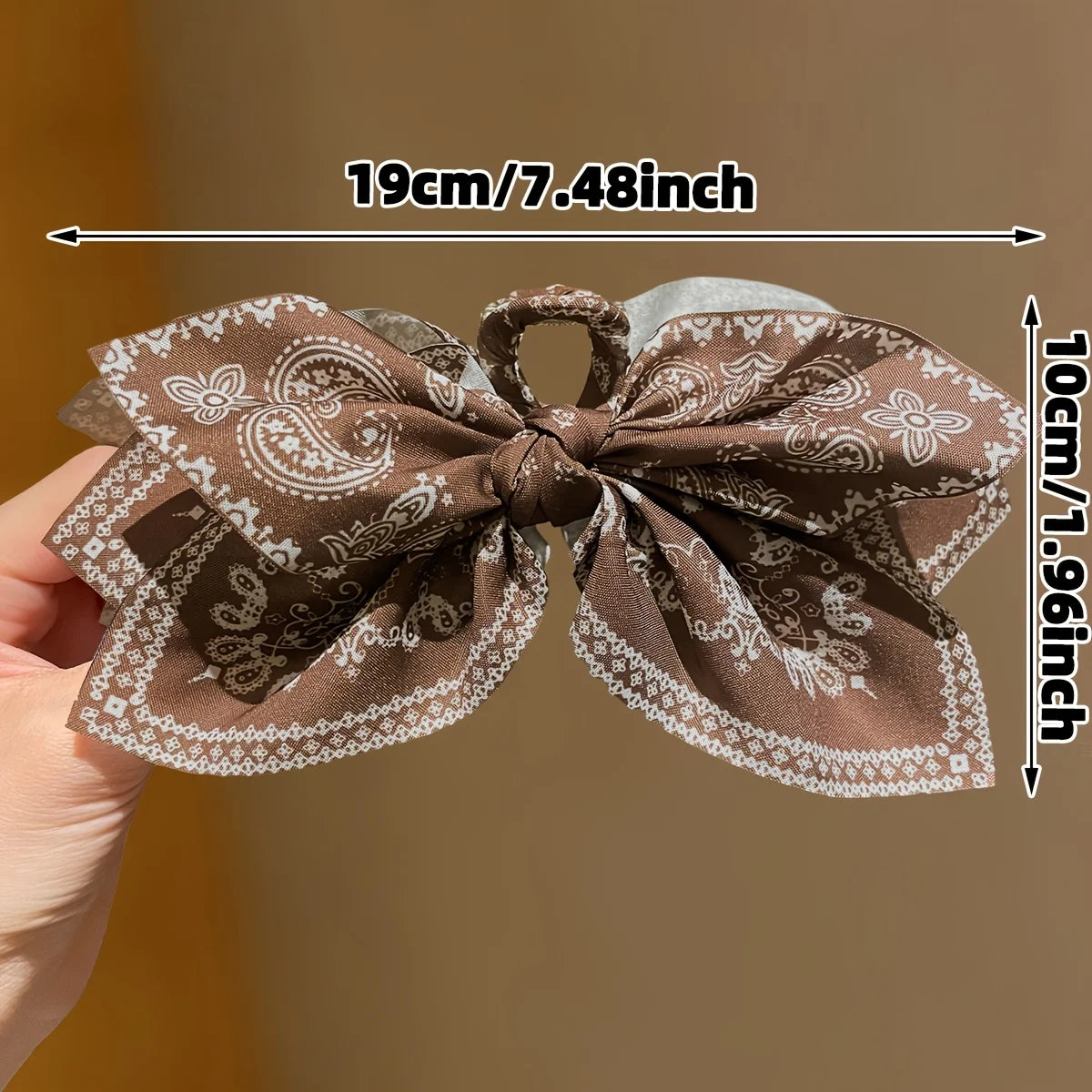 1Pcs Women's boho Style, Brown Cashew Flower Bow Hair Clip, High-End and Elegant Hair Clip, claw Clip Fashion ideal for a cowboy fancy dress or western country festival instead of a cowboy hat