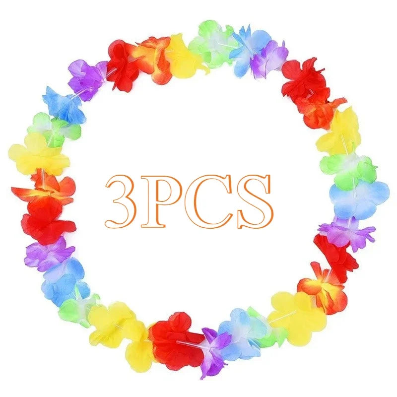 Festival Glowing Flower Wreath LED Hawaii Leis Necklace Light Up For Themed Parties Birthday Wedding Carnival Decoration