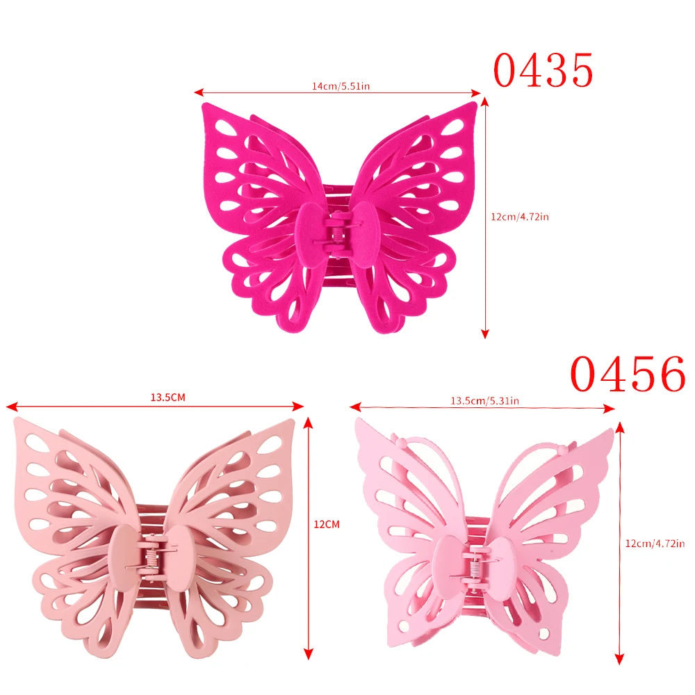 13.5cm Large Size Butterfly Hair Claw Clip Hair Crab For Women Ponytail Holder Hairpins Claws Girls Fashion Hair Accessories