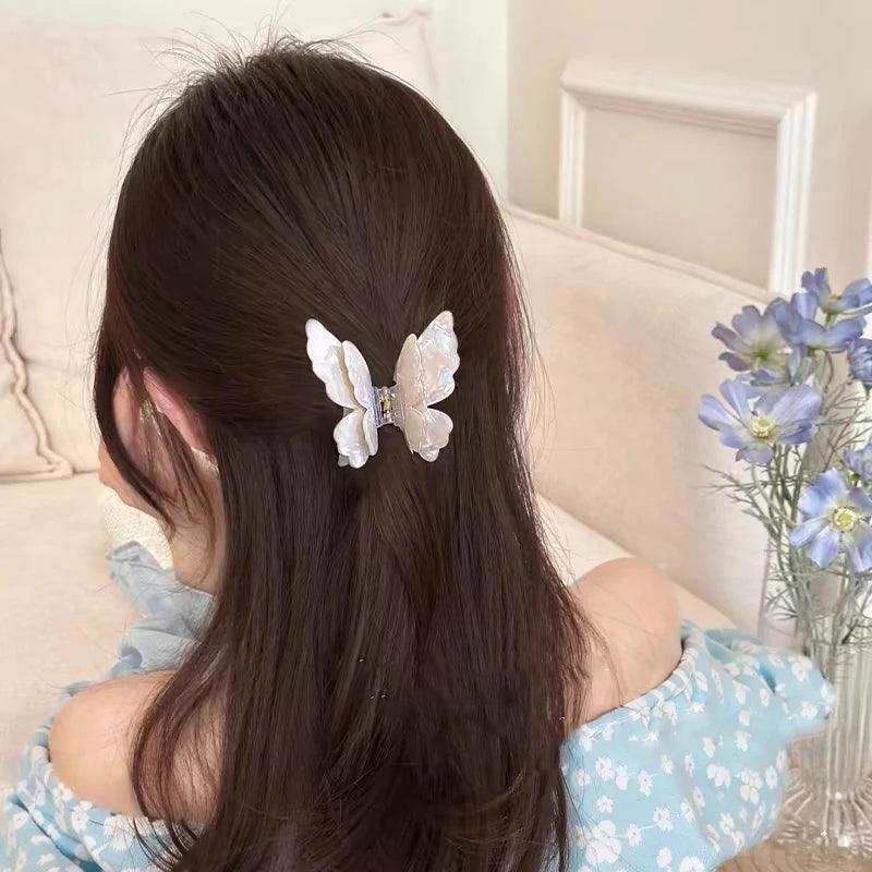 Beautiful Fairy Butterfly Hair Claw clip  Hair Clip Sweet Princess for Women Girl Hairpin Hair Accessories so pretty        Party holiday beach cruise wedding bridesmaid flower girl