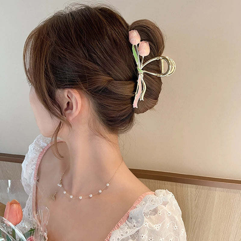 Tulip Flower Hair  claw Clip