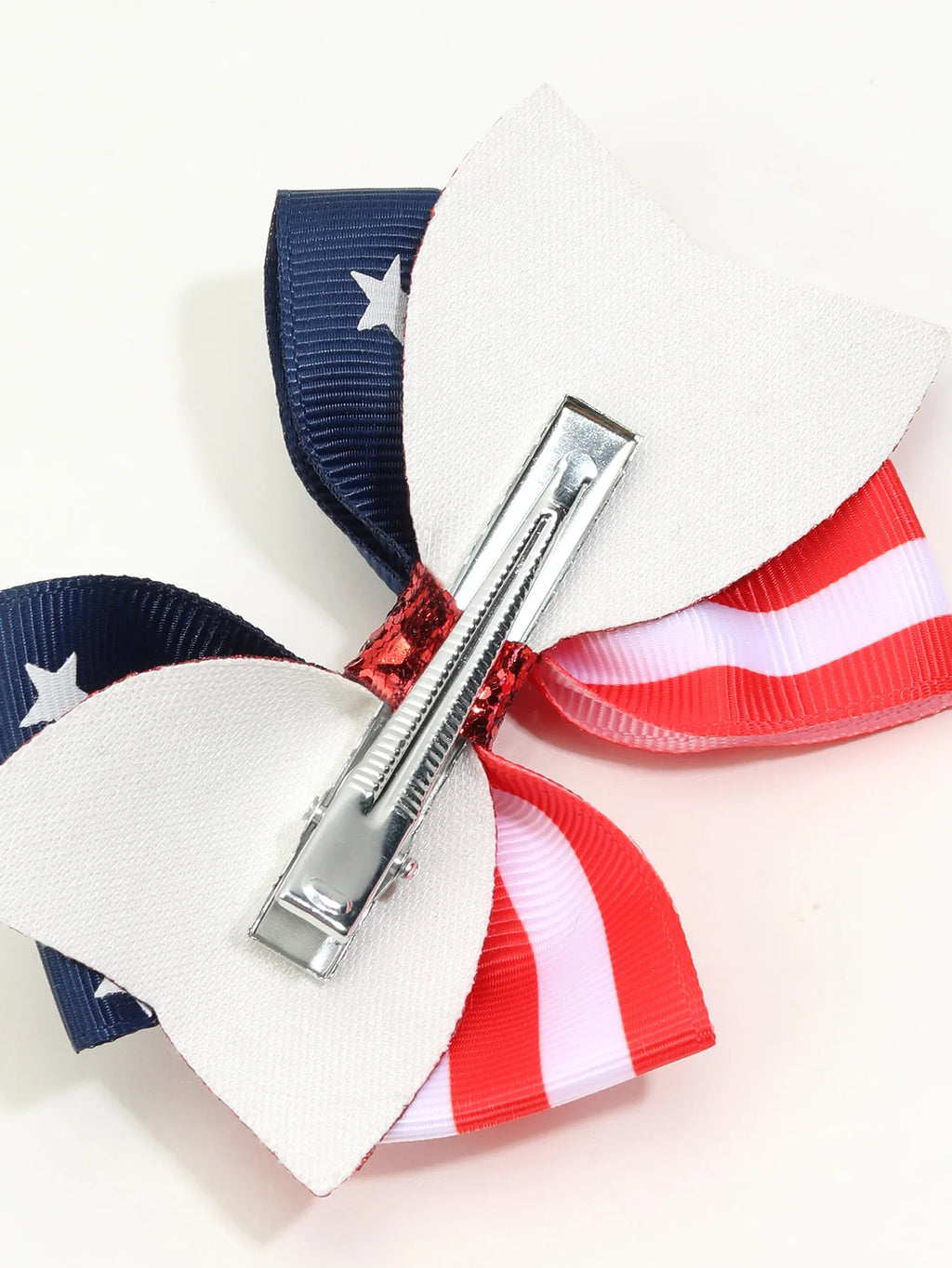 2Pcs USA Flag Bow Hair Clip Ribbon Patriotic American Flag Design Red White Blue Bow Barrettes For 4th Of July Party Accessories trip to America Florida New York holiday