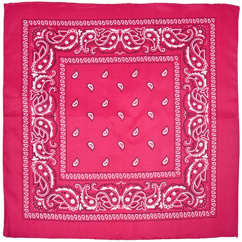 2024 Fashion Hip Hop Bandana Square Scarf 54cm*54cm Black Red Headband Printed For Women/Men/Boys/Girls