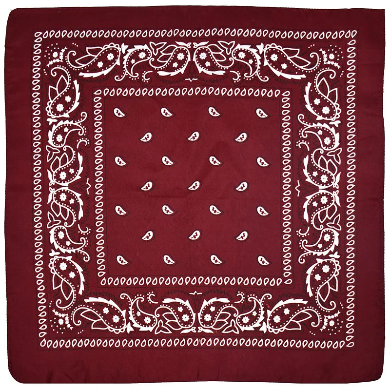 2024 Fashion Hip Hop Bandana Square Scarf 54cm*54cm Black Red Headband Printed For Women/Men/Boys/Girls