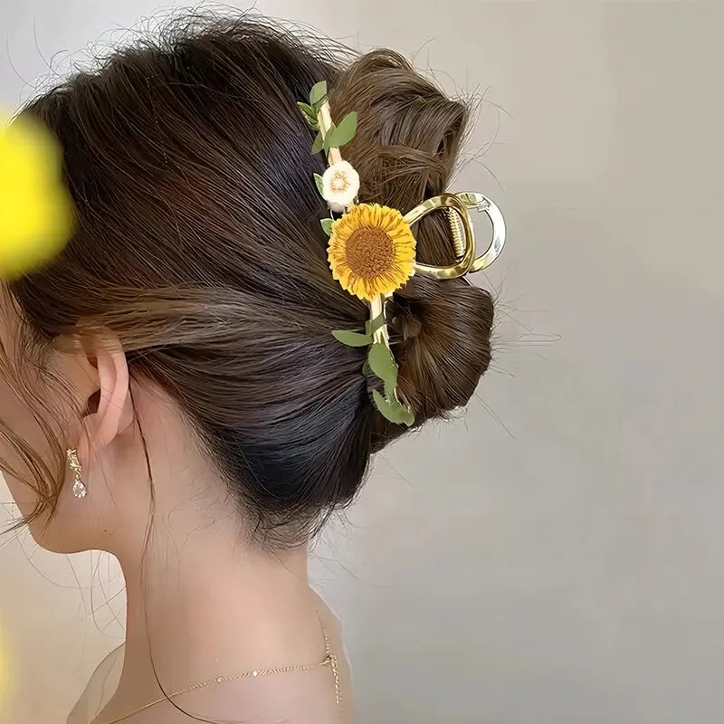 Fashion Cute Flower Alloy Hairclips For Women Multicolour Metal Hairclip Party Everyday flowers well made not cheap plastic these are metal strong clips ideal for holidays beach cruises days out and special occasions sunflower Italy holiday