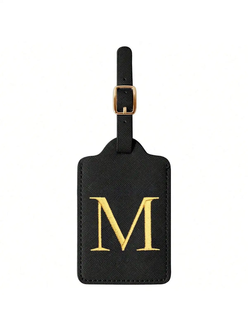 PU Leather Luggage Tag for Travel - Durable Suitcase ID Tag with Privacy Cover & Name Card Slot (A-Z) liu