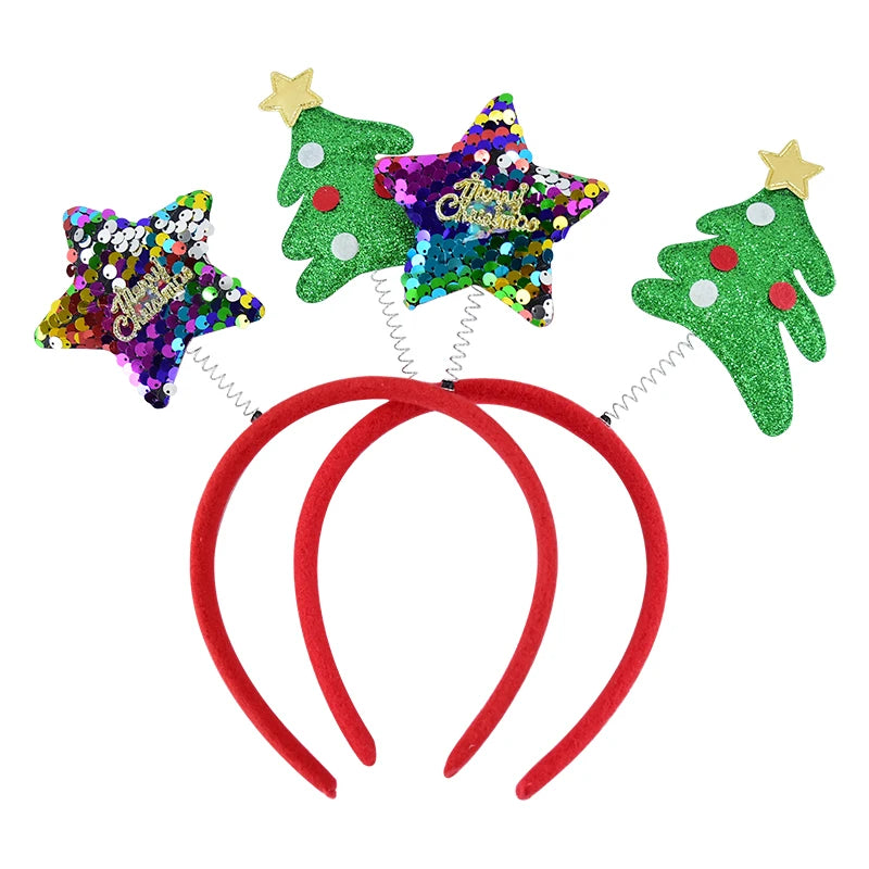 Cartoon Christmas Headband Santa Claus Elk Xmax Tree Hair Accessories Adult Kids 2024 Christmas Decoration Navidad New Year Gift fancy dress headbands
