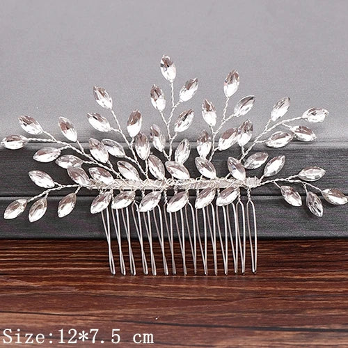 Wedding Hair Combs Bridal Hair Accessories For Women Hair Jewelry Silver Color Pearl Rhinestone Head Jewelry Women Accessoriesx