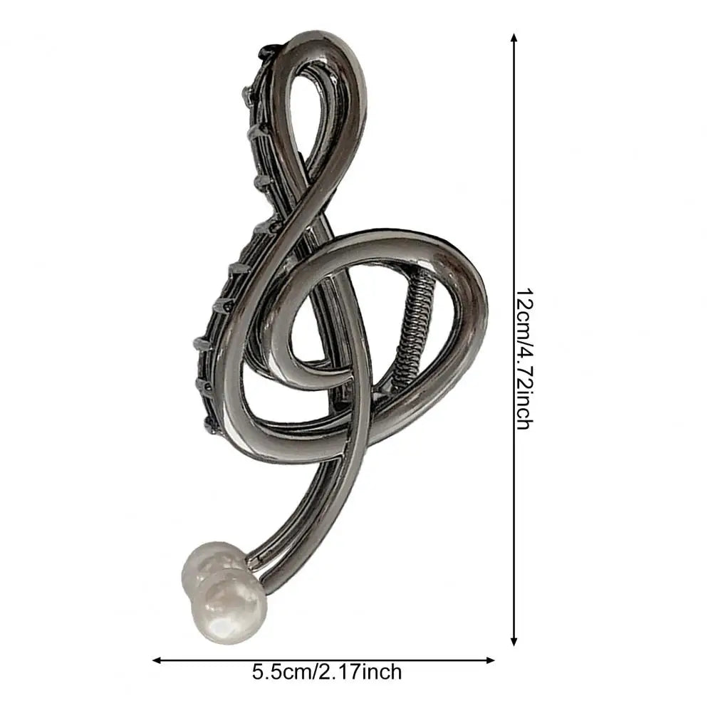 Hair Claw For Women Musical Note Shape Faux Pearl Hair Clip Back Head Shower Hair Claw Decorative Musical Note Hairclip present for a music teacher or musician gift