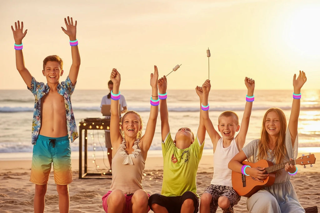 15/30 Pcs LED Light Up Bracelets Neon Glowing Bangle Luminous Wristbands Glow in The Dark Party Supplies for Kids Adults
