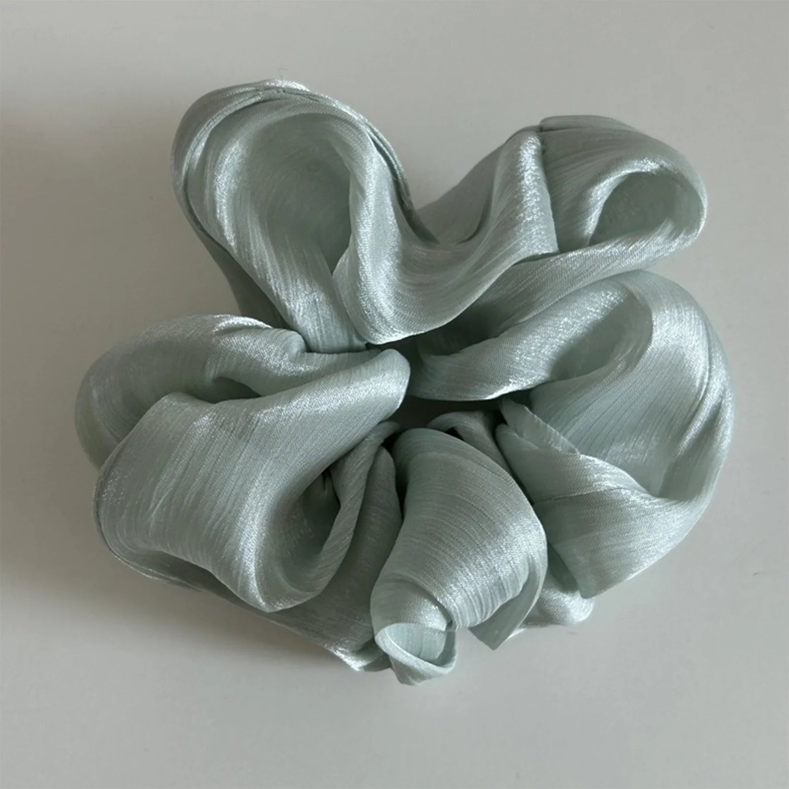 Pearl Sheen Hair Scrunchies for Women High Gloss Hair Bands Thick Elastic Ponytail Holders Elegant for Bridal Casual Occasions